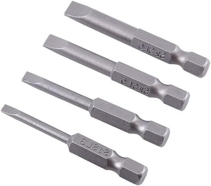 ya 26 10.21 baidi 4Pcs 50mm Slotted Screwdriver Bit m-6mm Magnetic Flat Head 1/4in Hex Shank