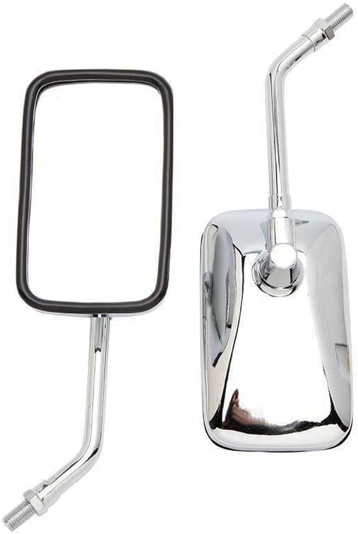 ya 2 8.15 Motorcycle Chrome Rectangular Rearview Mirror Chrome Suitable for Street Bikes Choppers