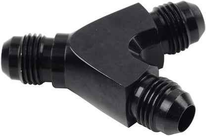 ya 11 9.14 baidi8AN AN8 Black Y Fuel Block Flare Union Junction Fitting Adapter Coupler Splitter