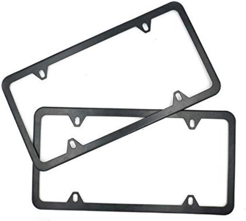 ya 9 10.24 2 Piece Car License Plate Frame Cap Hood Rear Boot Screw Cap Chrome Suitabl