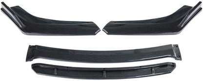 ya 2 8.15 Black Carbon Fiber Look Car Front Bumper Lip Chin Splitter Spoiler Body Kit 4Pcs