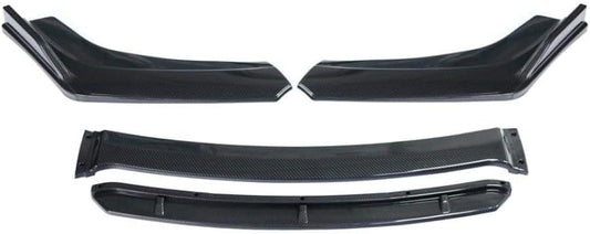 ya 2 8.15 Black Carbon Fiber Look Car Front Bumper Lip Chin Splitter Spoiler Body Kit 4Pcs
