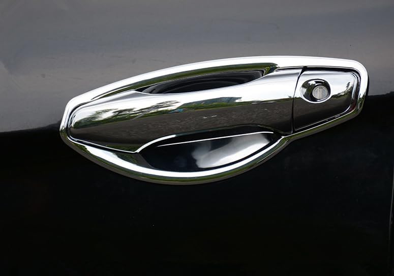 ya 4 8.8.2 Glossy Chrome Outside Door Handle Protectors 8 Pieces for Hyundai Santa Fe 13-2018