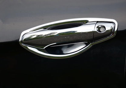 ya 4 8.8.2 Glossy Chrome Outside Door Handle Protectors 8 Pieces for Hyundai Santa Fe 13-2018