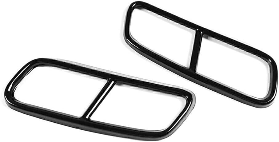 ya 4 8.14 Car Rear Exhaust End Pipe Dual Muffler Tip Cover Trim for Audi Q7 2016-19 Black