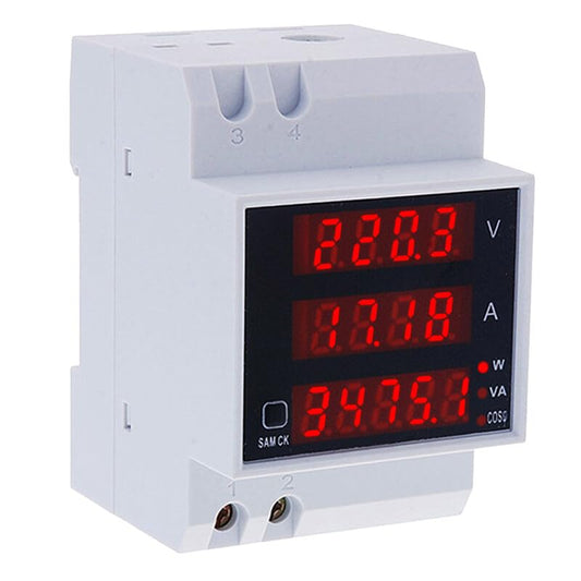 ya 16 10.20 baidi 80-300V 100A Digital LED Din Rail Voltage Amp Watt Power Meter Ammeter Voltmeter