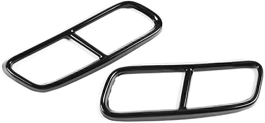 ya 4 8.14 Car Rear Exhaust End Pipe Dual Muffler Tip Cover Trim for Audi Q7 2016-19 Black