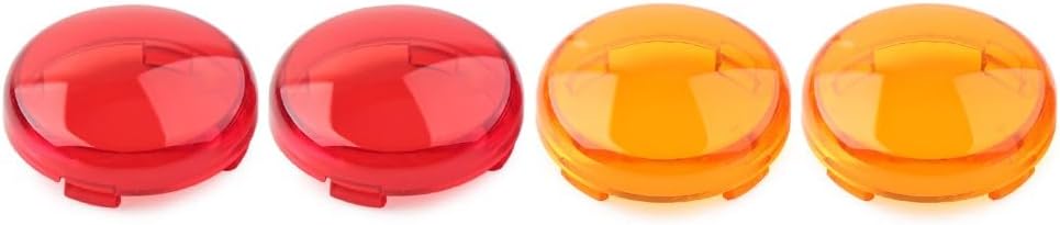ya 13 9.15 baidi Turn Signal Light Cover Guard Amber+Red for Harley Touring Softail Dyna Fatboy