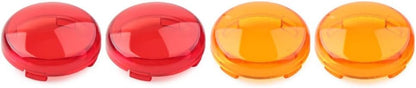 ya 13 9.15 baidi Turn Signal Light Cover Guard Amber+Red for Harley Touring Softail Dyna Fatboy