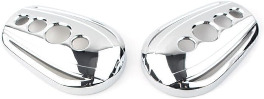 ya 14 9.20 zhengce Chrome Oval Rearview Mirrors Cover Cap Fit Harley Dyna Softail Sportster-1