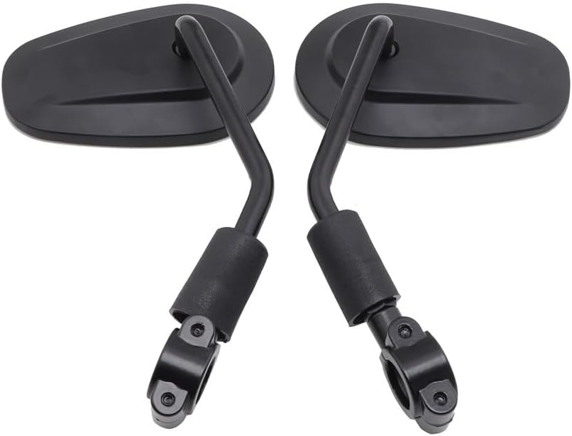 ya 2 8.15 Black 25mm Handlebar Mount Clamp Aluminium Oval Rearview Side Mirrors for Harley