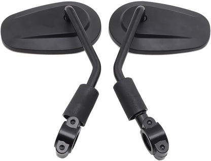 ya 2 8.15 Black 25mm Handlebar Mount Clamp Aluminium Oval Rearview Side Mirrors for Harley
