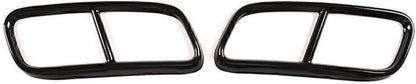 ya 4 8.14 Car Rear Exhaust End Pipe Dual Muffler Tip Cover Trim for Audi Q7 2016-19 Black