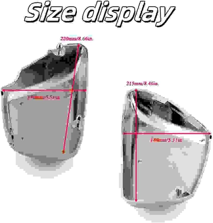 ya 23 10.7 baidi Pair Chrome Side Battery Fairing Cover L+R for Yamaha Virago XV700 750 1000 1100