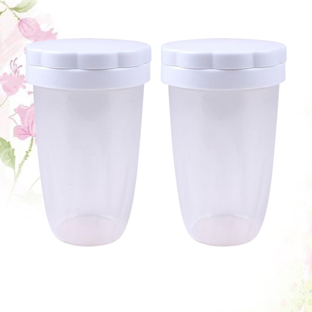 ya 14 9.20 baidi 2PCS Handheld Flour Sieve Sifter Cup Baking Icing Sugar Shaker Sieve Jar-1