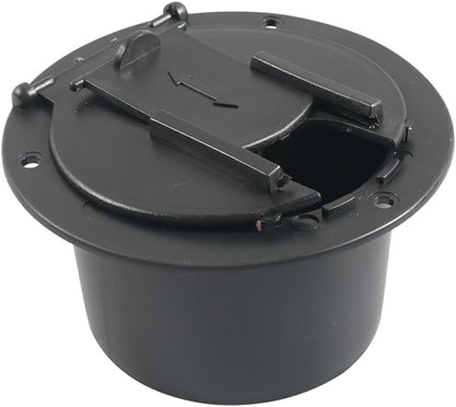 ya 4 8.8.2 Universal RV Camper Trailer Round Electric Power Cord Cable Hatch Cover Black