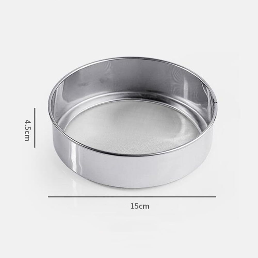 ya 14 9.20 baidi 2 Pcs Flour Sieve Steel Strainer Sifter for Baking Mesh-2