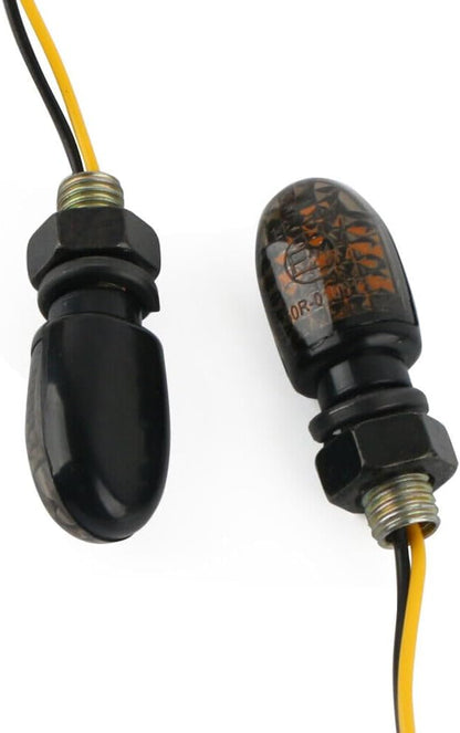 ya 4 8.10 4pcs LED Turn Signal Indicator for Mini Motorcycle Amber Blinker Light Lamp Black