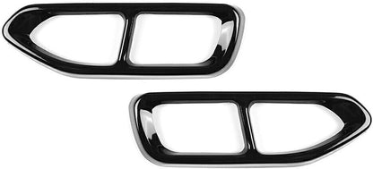 ya 4 8.14 for BMW 7 Series G11 G12 16-18 Black Rear Tail Muffler Exhaust Pipe Output Cover