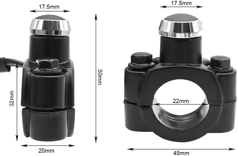 ya 4 8.24 baidi 7/8 Aluminum Motorcycle ATV Horn Switch Momentary Button Electric Power Start