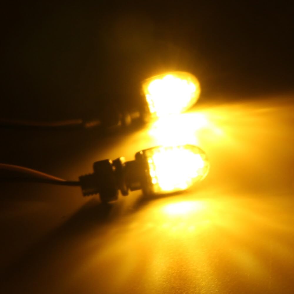 ya 4 8.10 4 Pack for Mini Motorcycle LED Turn Signal Flashing Light Indicator Amber Universal 