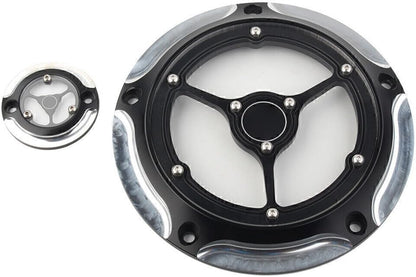 ya 4 8.14 Black Clarity Derby Cover Timing Cover Fit for Harley FLH/T 2016-up FLHTCUL Aluminum