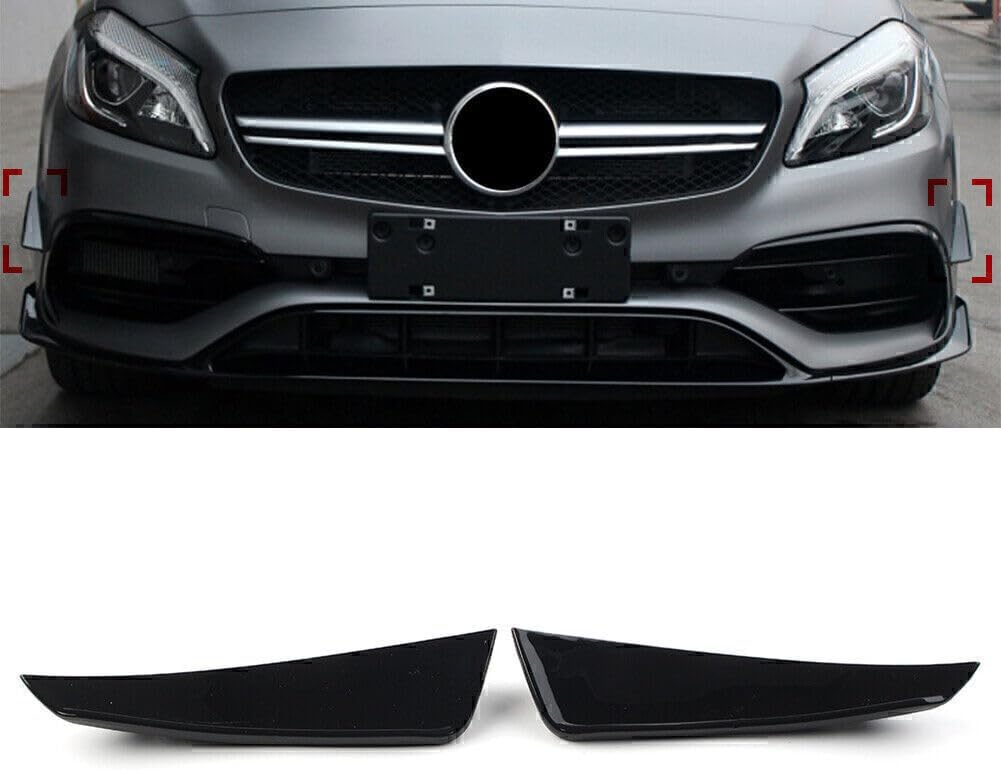 ya 4 8.14 Front Bumper Lip Splitter Fit for Mercedes-Benz A Class W176 A200 A45AMG 2016-2018
