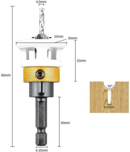 ya 26 10.21 baidi Complete Countersink Bit Set with Interchangeable Sizes and Depth Stop