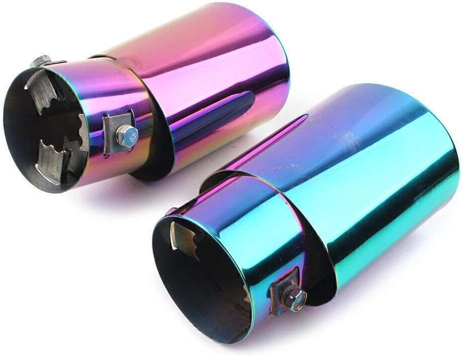 ya 6 8.14 Universal Stainless Steel Rear Pipe Tail Muffler Tip Round Accessories