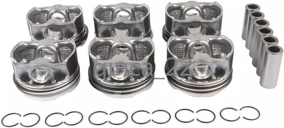 ya 4 8.14 6 Piece Engine Piston and Ring Kit for BMW 335i 640i X3-X6 435i 535i N55 11258619196