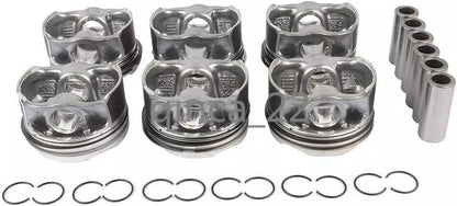 ya 4 8.14 6 Piece Engine Piston and Ring Kit for BMW 335i 640i X3-X6 435i 535i N55 11258619196