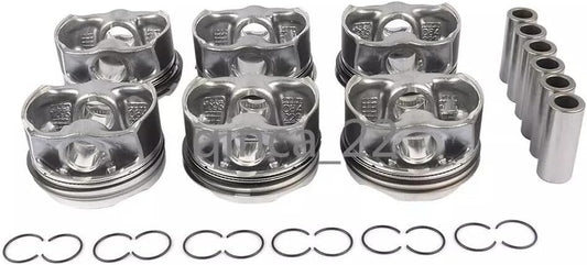 ya 4 8.14 6 Piece Engine Piston and Ring Kit for BMW 335i 640i X3-X6 435i 535i N55 11258619196