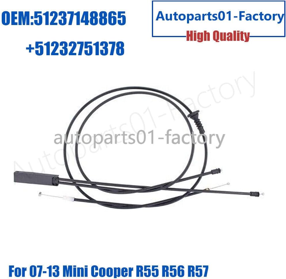 ya 10 9.16 baidi 2PCS Front+Rear Hood Release Cable Set for 07-13 for Mini Cooper R55 R56 R57