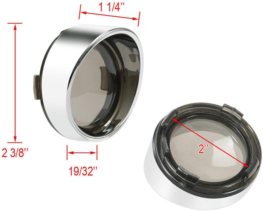 ya 5 8.24 baidi 2-piece smoked turn signal lens chrome decorative ring f for Ram e sun visor suitable for Harley Sportster