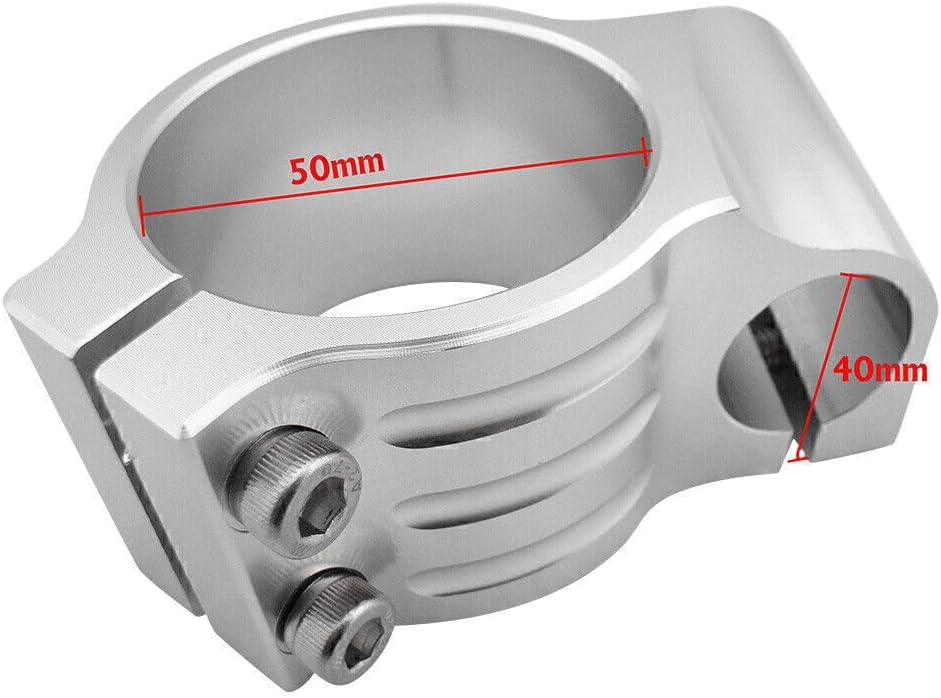 ya 4 8.14 for Suzuki GSXR 600 750 Silver Motorcycle Pair CNC 50mm Clip On Ons Handlebars