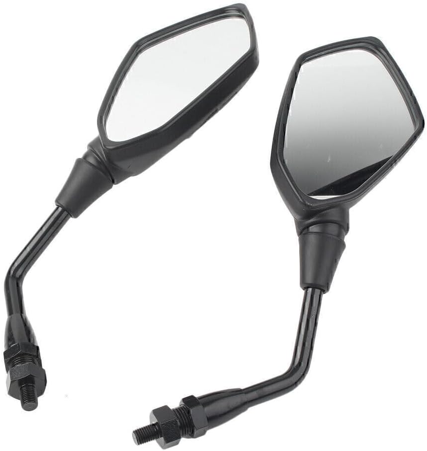 ya 2 8.15 10mm Rearview Rear View Side Mirror Black Motorcycle Motorbike Universal 2pcs