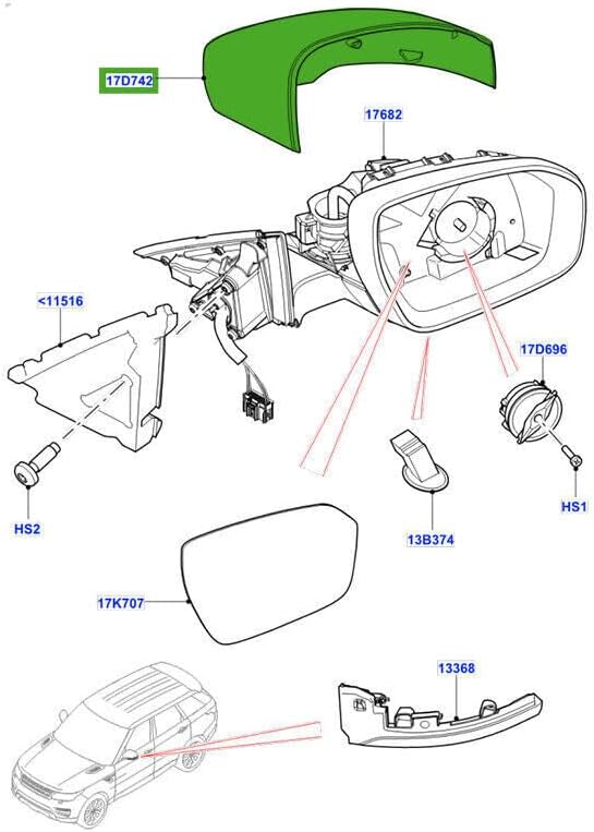 ya 14 9.20 zhengce Left exterior mirror protective cover suitable for Range Rover 2013-19/Spr-1
