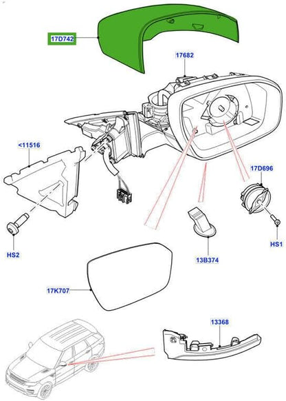 ya 14 9.20 zhengce Left exterior mirror protective cover suitable for Range Rover 2013-19/Spr-1