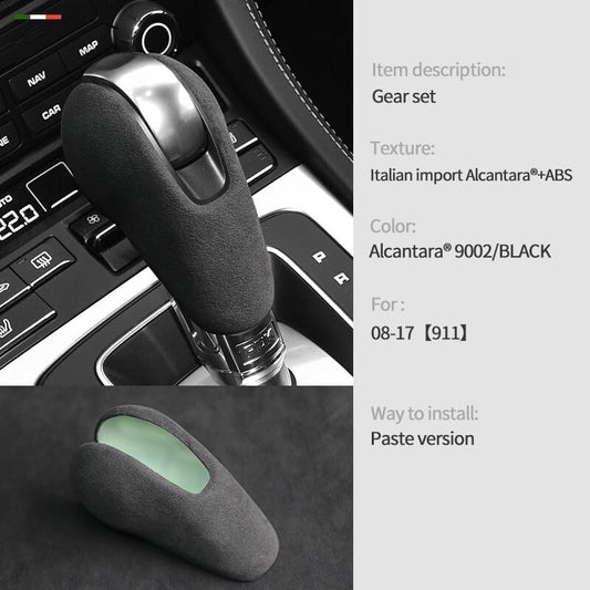 ya 4 8.14 for Porsche 911 2008-17 Alcantara Suede Gear Shift Knob Cover Interior Head Trim