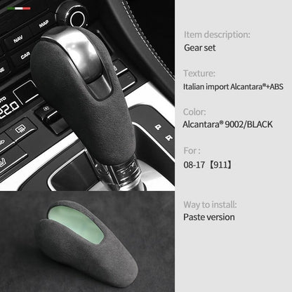 ya 4 8.24 baidi for Porsche 911 2008-17 Alcantara Suede Gear Shift Knob Cover Interior Head Trim