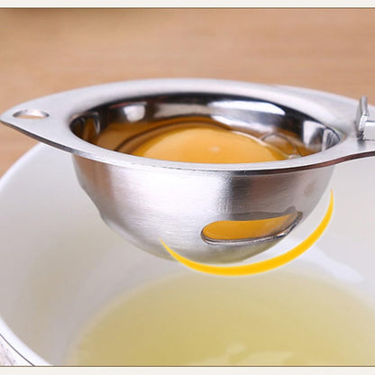 ya 14 9.20 baidi Egg Separator Stainless Steel Egg Yolk Separator White Cooking Tools-1