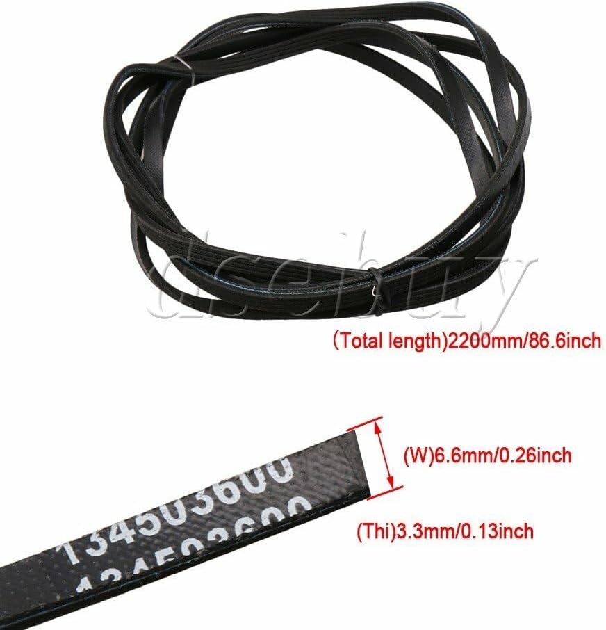 ya 26 10.21 baidi 134503600 Rubber Dryer Transmission Drive Belt Replacement 220cm Length