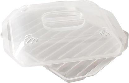 ya 14 9.20 baidi Bacon Rack with Lid, 10.25x8x2 Inches, White£¬ 1 Ounces£¬ 0.5 Liters-1