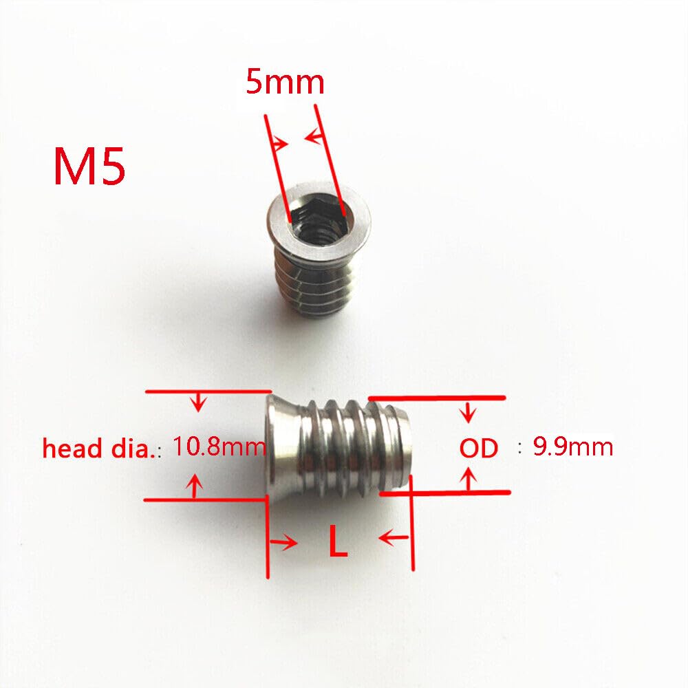 ya 15 10.19 baidi M6 M8 M10 Stainless Steel Furniture Nut Hex Flat Head Screw Threaded Wood Insert-13