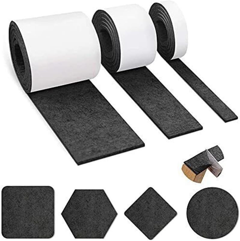 ya 26 10.21 baidi 3 Rolls Heavy Duty Felt Strip Roll with Adhesive Backing Self Adhesive Felt Tape