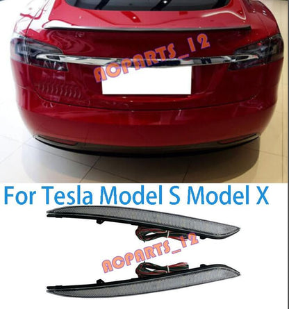 ya 7 8.24 baidi 2x LED Rear Bumper Brake Light Reflector Lamp Refit for Tesla Model S Model X