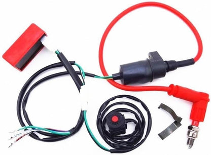 ya 6 8.14 Universal Dirt Pit Bike Wiring Harness Kill Switch Ignition Coil CDI Set 150cc
