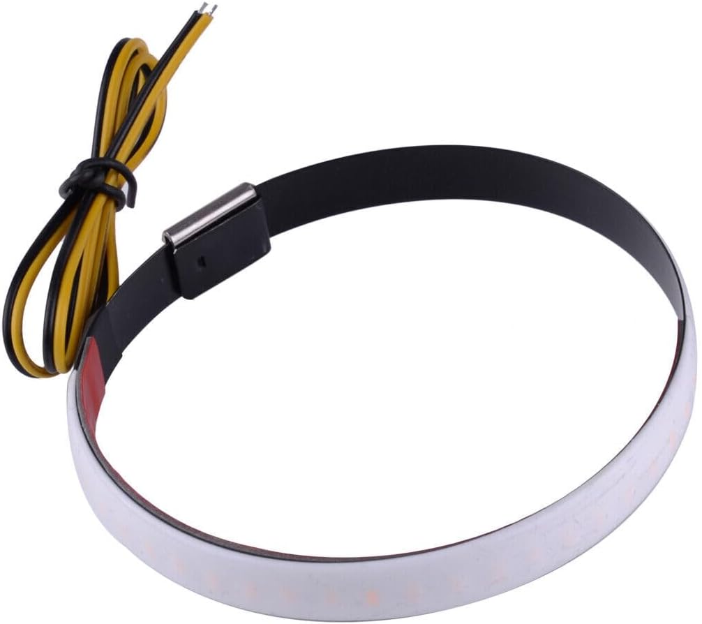 ya 4 8.14 Amber + White Dual Color Motorcycle Fork Turn Signal + DRL Light LED Bar 2xkt #