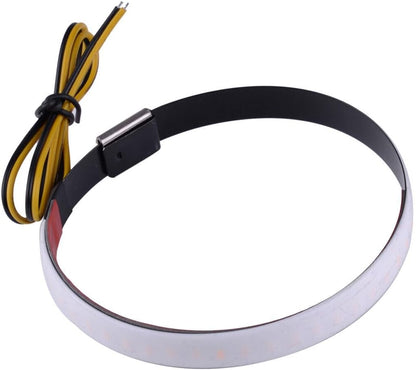 ya 4 8.14 Amber + White Dual Color Motorcycle Fork Turn Signal + DRL Light LED Bar 2xkt #