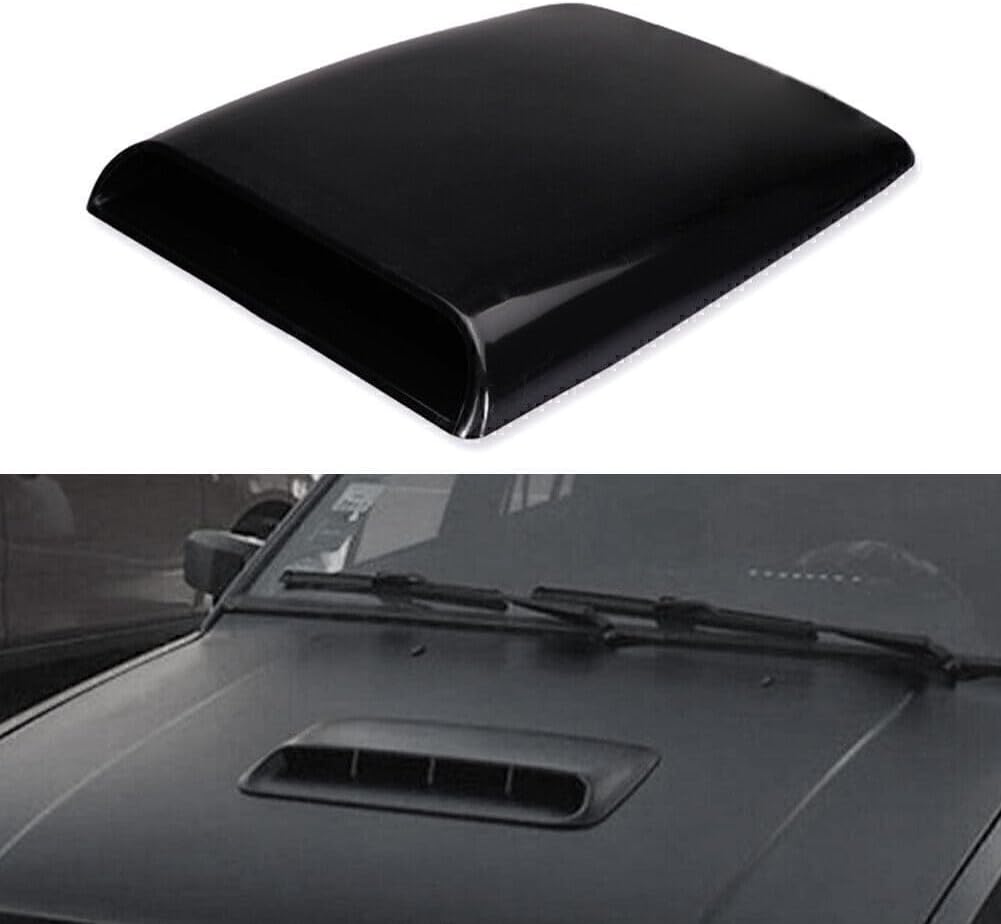 ya 4 8.14 Universal Black Car SUV Decorative Air Flow Intake Scoop Bonnet Vent Cover Hood
